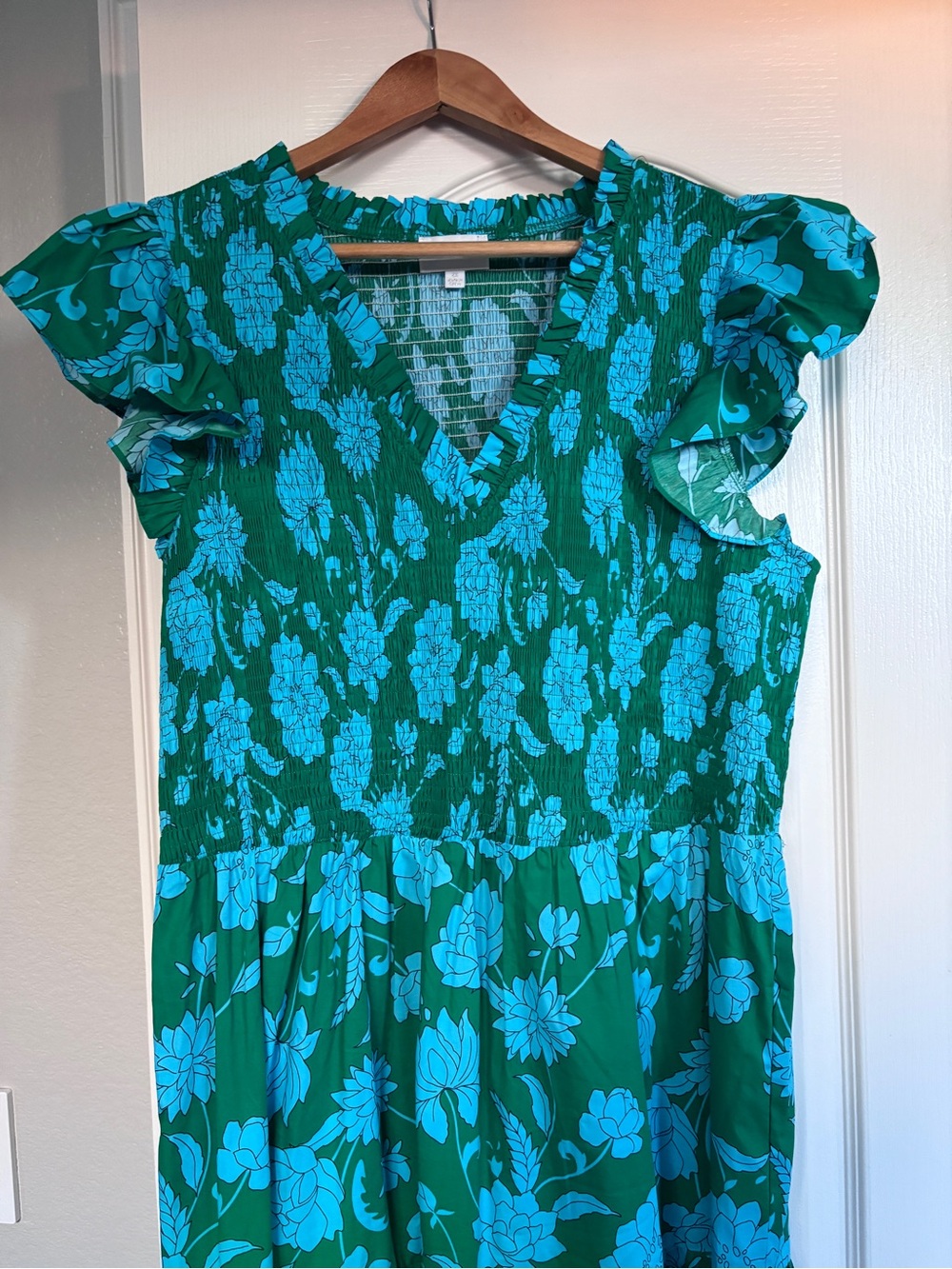 Sugarlips Waterlilly Floral Sunfire Smocked Bodice Tiered Midi Dress 2X - Picture 7 of 13